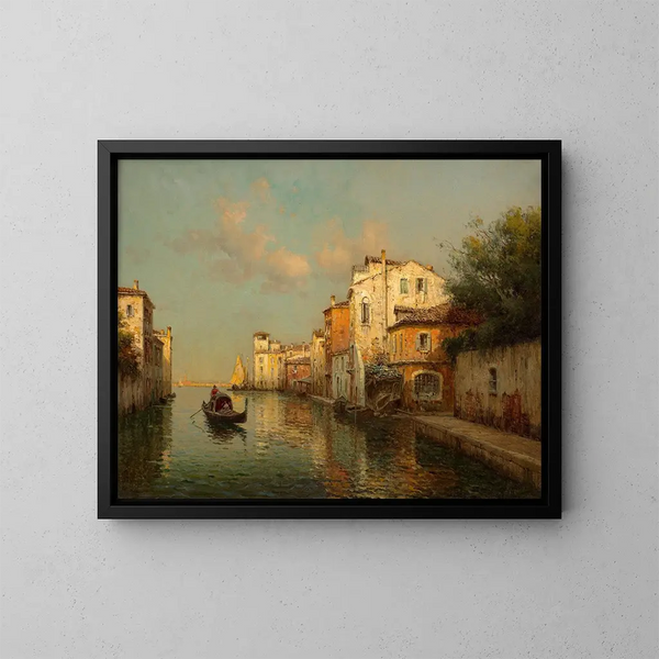 Canal i Venedig - Antoine Bouvard — inramlat konstverk på väggen