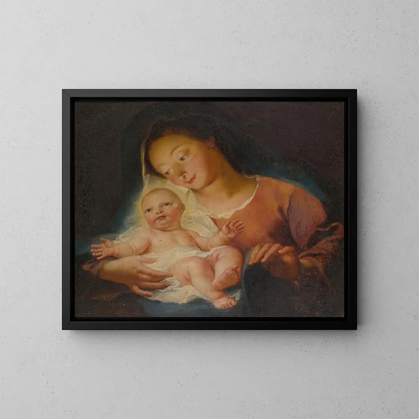 Vierge à l'Enfant - Antoine Coypel — inramlat konstverk på väggen