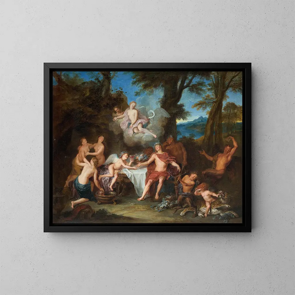 L'Alliance de Bacchus et de Cupidon - Antoine Coypel — inramlat konstverk på väggen