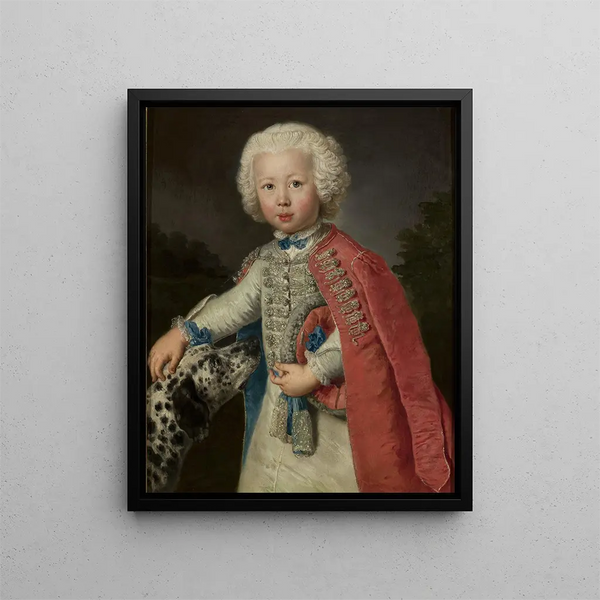 Porträtt av en pojke - Antoine Pesne — inramlat konstverk på väggen