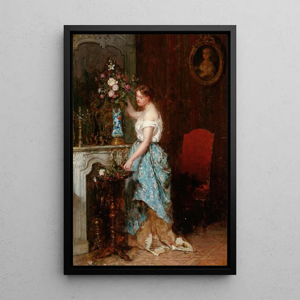 Arrangement du bouquet - Antoine-Émile Plassan — inramlat konstverk på väggen