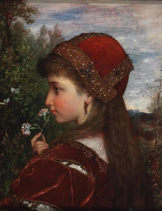 Anton Bertzik - A Girl in Profile with Carnations.webp