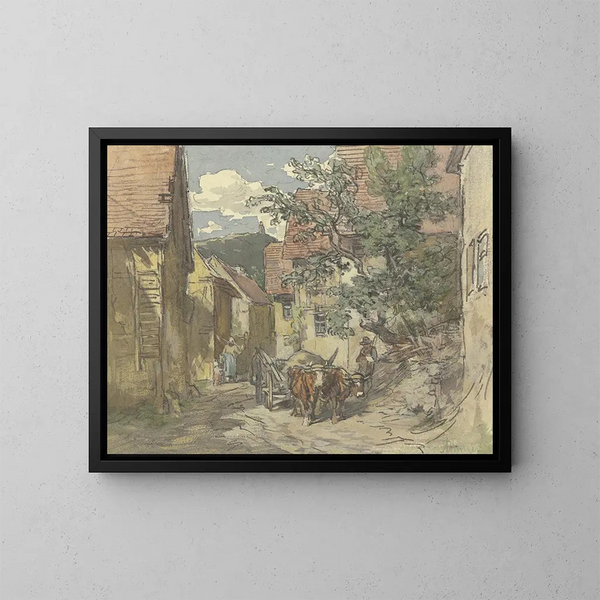 Rue à Kronberg 2 - Anton Burger — inramlat konstverk på väggen
