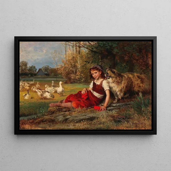 Anton Dieffenbach - Gnsemagd bei der Rast.webp