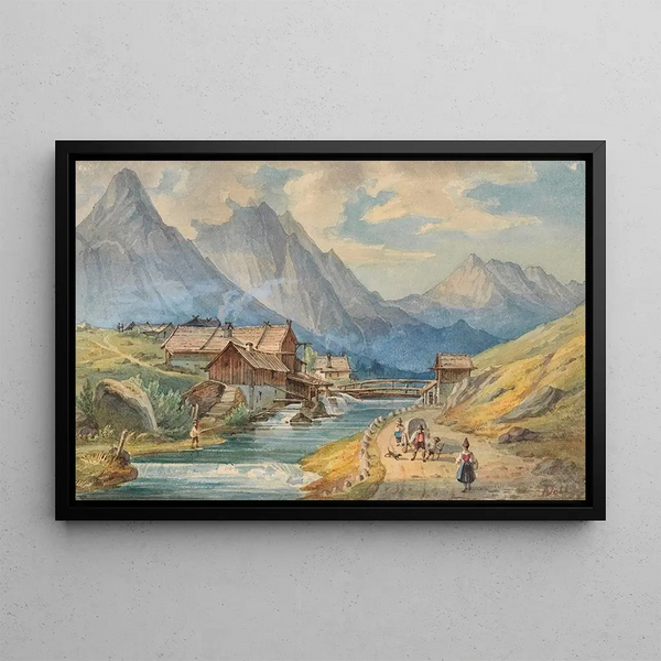 Anton Doll - Dorf am Gebirgsbach.webp