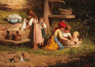 Anton Ebert - Kinder am Brunnen rckseitig alt betitelt.webp