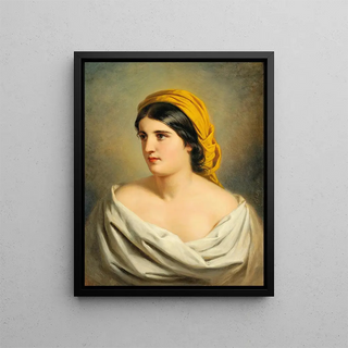 Anton Ebert - Portrait of a Woman with Yellow Headscarf.webp