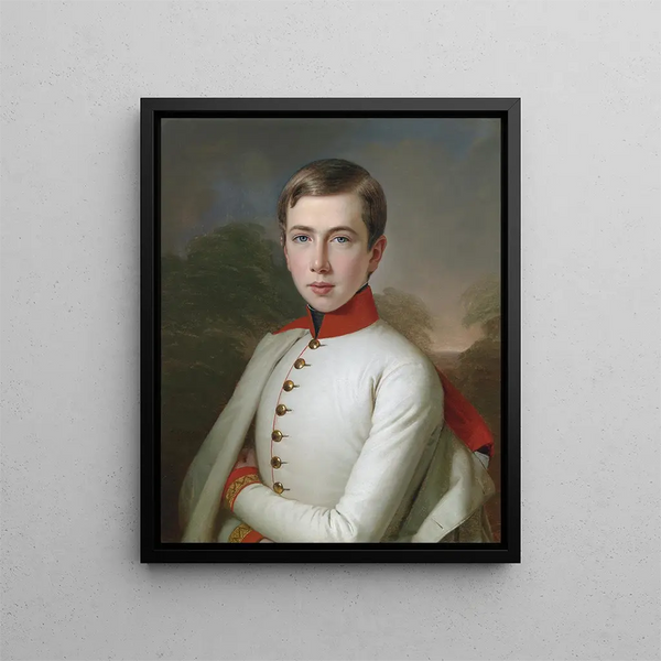 L'archiduc Charles-Louis d'Autriche 1833-1896 vid 15 års ålder - Anton Einsle — inramlat konstverk på väggen