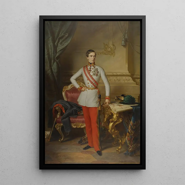 Kejsare Franz Joseph I - Anton Einsle — inramlat konstverk på väggen