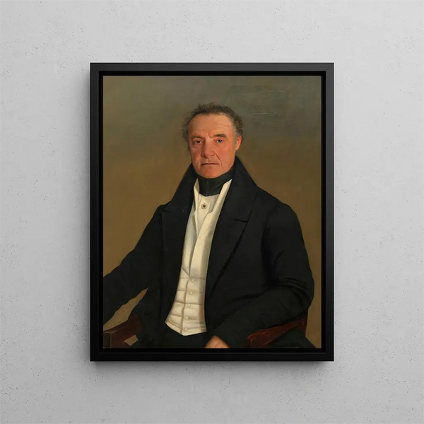 Johann Georg Scherzer, den gamle ägaren av värdshuset Zum Sperl - Anton Einsle — inramlat konstverk på väggen