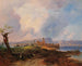 Vue du château de Sermione sur l'île de Sermione au lac de Garde - Anton Hansch — vy av konstverket