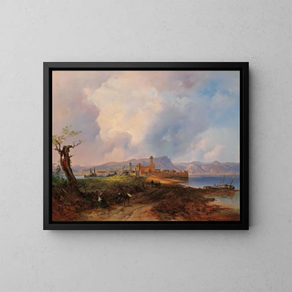 Anton Hansch - Ansicht Des Castell Sermio Auf Der Insel Sermione Am Gardasee.webp