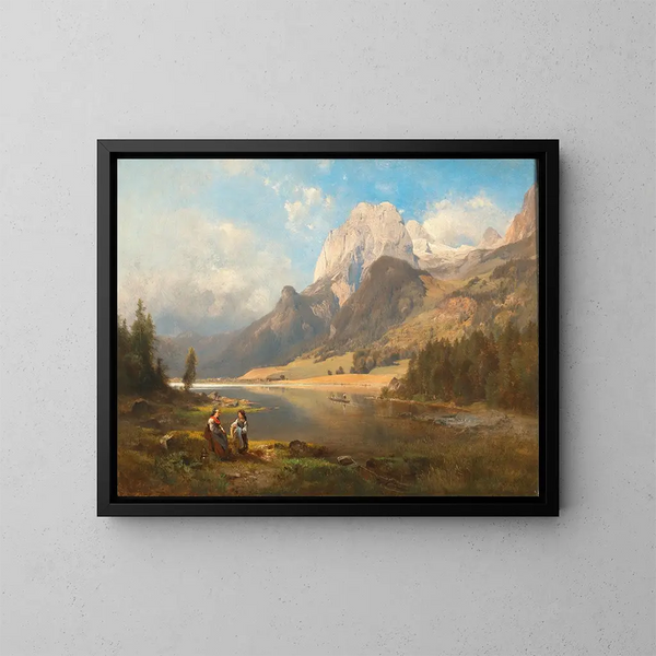 del av Hintersee med Mühlsturzhorn, Bayern - Anton Hansch — inramlat konstverk på väggen
