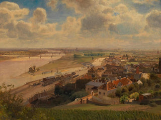 Anton Hlavacek - Ansicht der Stadt Wien und der regulierten Donau von Nussdorf aus.webp