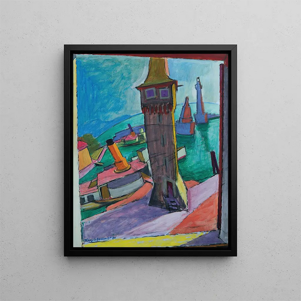 Port de Lindau III - Anton Kerschbaumer — inramlat konstverk på väggen