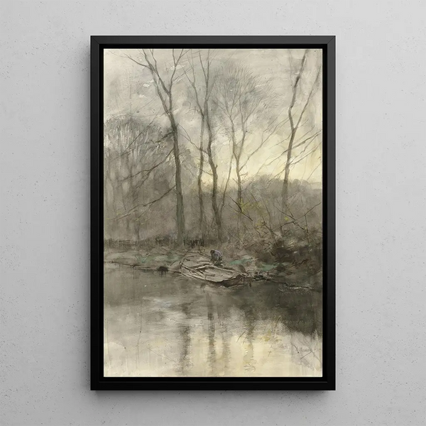 Reproduktion av målningen Lisière de forêt au bord de l'eau - Anton Mauve