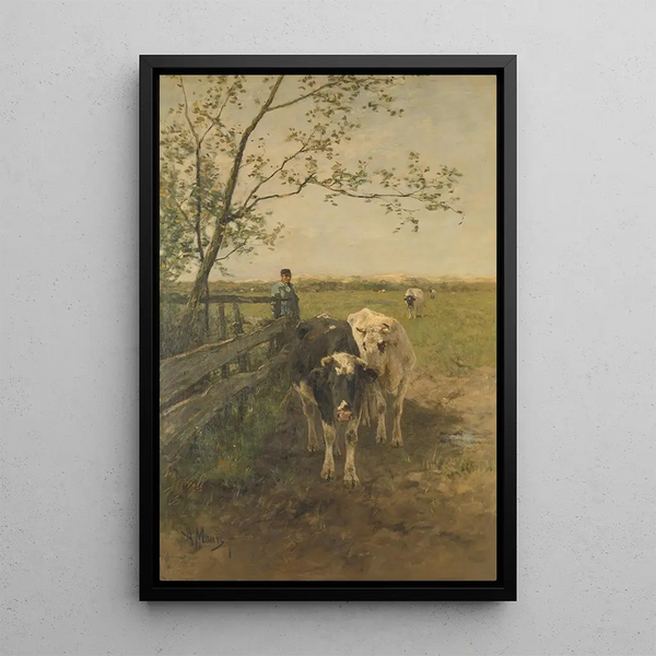 Le virage du lait - Anton Mauve — inramlat konstverk på väggen