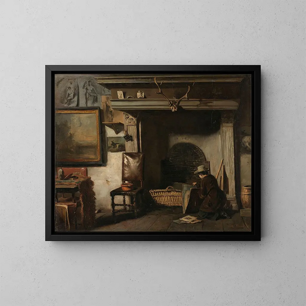 L'Atelier du peintre de Haarlem Pieter Frederik van Os - Anton Mauve — inramlat konstverk på väggen