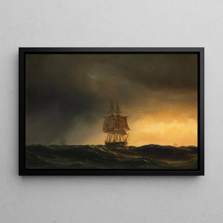 Anton Melbye - Groer Segler auf hoher See.webp