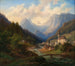 Vue des fougères de la Ramsau près de Berchtesgaden vers le Hirschbühl et le Mühlsturzhörner - Anton Schiffer — vy av konstverket