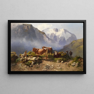 Anton Schrdl - Weidende Khe auf einer Alm.webp
