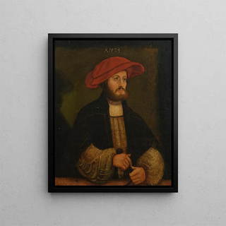 Anton Woensam - Portrait of a gentleman in a red cap before a ledge.webp