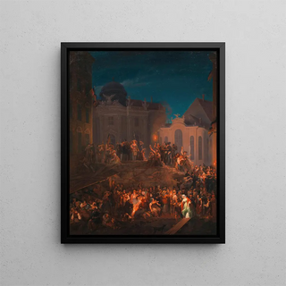 Anton Ziegler - Die Barrikade auf dem Michaelerplatz in der Nacht vom 26 auf den 27 Mai 1848.webp