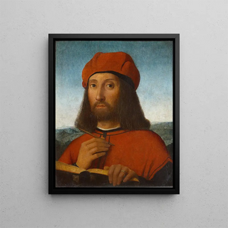 Antonio De Saliba - Portrait of a Man with Red Beret and Book.webp