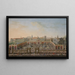 Naples Piazza Trieste e Trento med en marknad sedd från en balkong på Palazzo Reale - Antonio Joli — inramlat konstverk på väggen