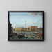 procession av gondoler i bacino di San Marco, Venedig - Antonio Joli — inramlat konstverk på väggen