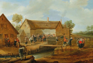 Antoon Overlaet - A peasant dance outside a farmhouse.webp
