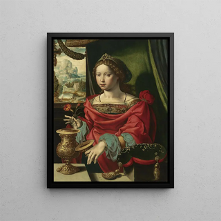 Antwerp School - The Magdalene Seated At A Table By A Window Opening A GoldEncrusted Urn.webp