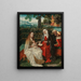 La Vierge et l'Enfant avec sainte Anne dans un jardin clos avec Joachim et Joseph au-delà - École d'Anvers — inramlat konstverk på väggen