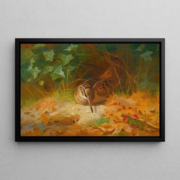 Bécasse - Archibald Thorburn — inramlat konstverk på väggen
