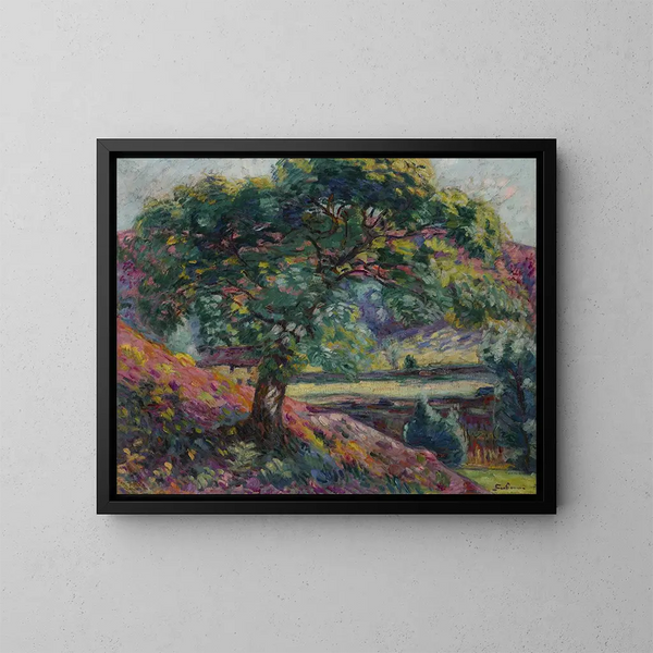 Träd i Île-de-France (Konflikt de cas) - Armand Guillaumin — inramlat konstverk på väggen