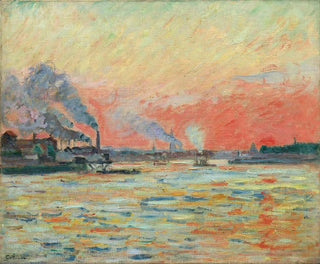 den sammanflödande floden Seine och Marne i Ivry - Armand Guillaumin — vy av konstverket