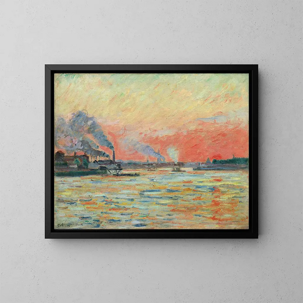 den sammanflödande floden Seine och Marne i Ivry - Armand Guillaumin — inramlat konstverk på väggen