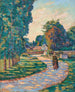 kvinna på en väg i Épinay - sur - Orge - Armand Guillaumin — vy av konstverket