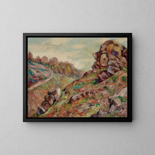 höjden på skivan, landskap från Creuse - Armand Guillaumin — inramlat konstverk på väggen