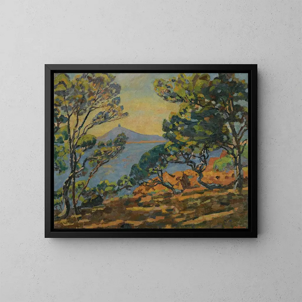 La Baie d'Agay et le Sémaphore - Armand Guillaumin — inramlat konstverk på väggen