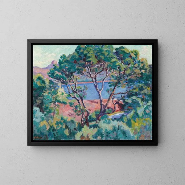 La Baie d'Agay - Armand Guillaumin — inramlat konstverk på väggen