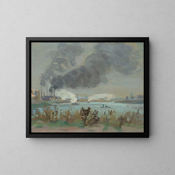 La Seine à Ivry - Armand Guillaumin — inramlat konstverk på väggen