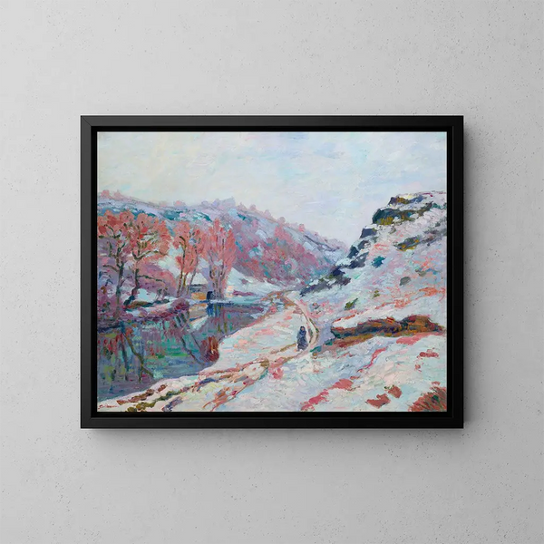 La vallée de la Sedelle sous la neige - Armand Guillaumin — inramlat konstverk på väggen