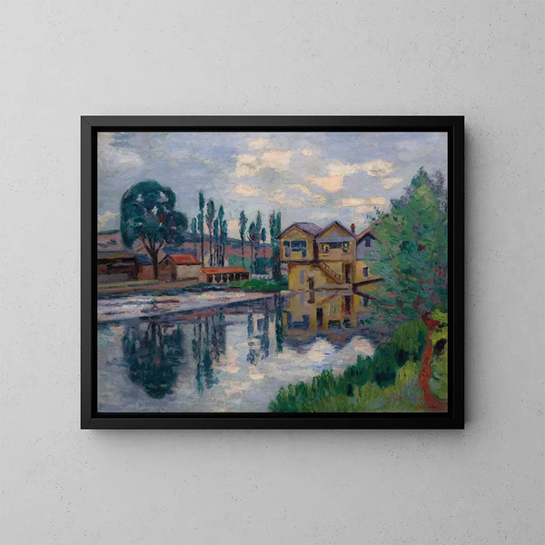 La scierie de Poitiers - Armand Guillaumin — inramlat konstverk på väggen