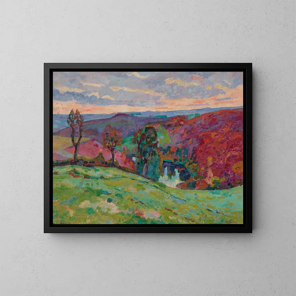 La vallée de la Creuse et le Puy Barriou - Armand Guillaumin — inramlat konstverk på väggen
