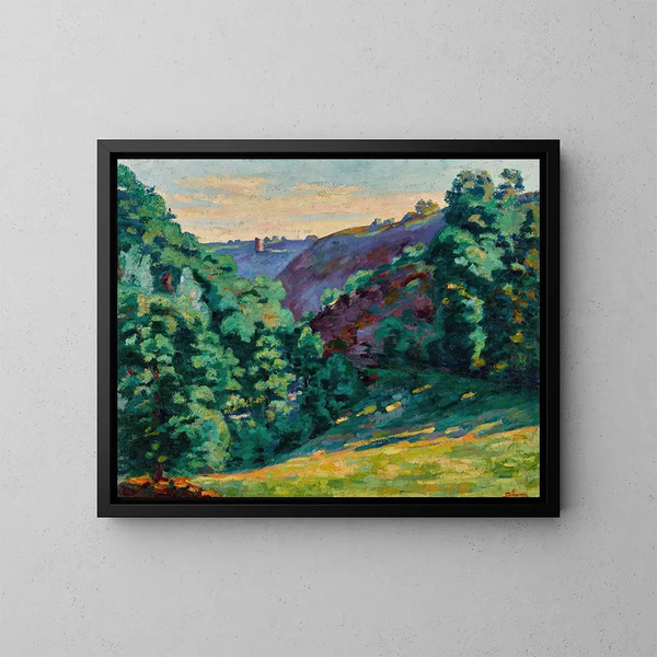 Le Ravin de la folie vu de Château Crozant - Armand Guillaumin — inramlat konstverk på väggen