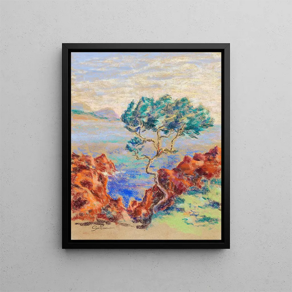 Le Trayas Paysage du Midi - Armand Guillaumin — inramlat konstverk på väggen