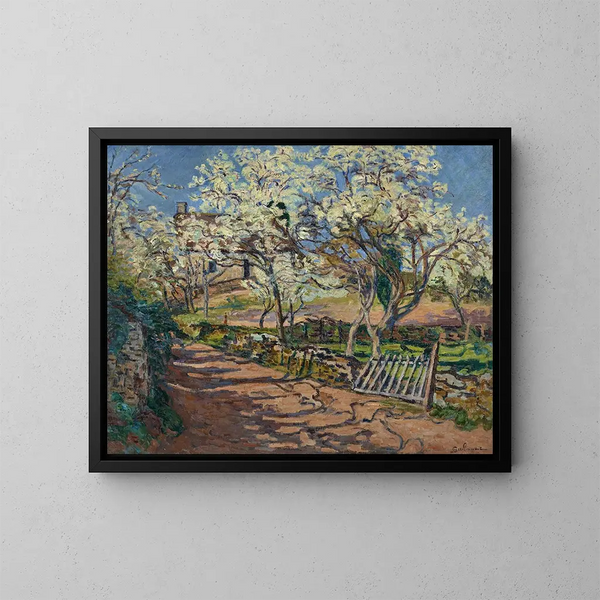 vårlandskap - Armand Guillaumin — inramlat konstverk på väggen