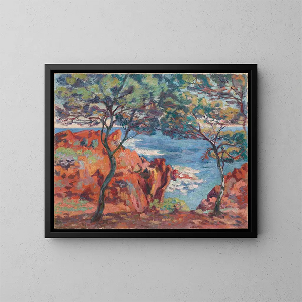 klipporna på Besse-ön i Agay - Armand Guillaumin — inramlat konstverk på väggen