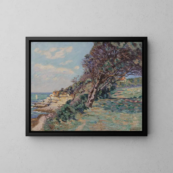 Saint-Palais, la Pointe de la Douane, augusti 92, kl. 10 på förmiddagen - Armand Guillaumin — inramlat konstverk på väggen